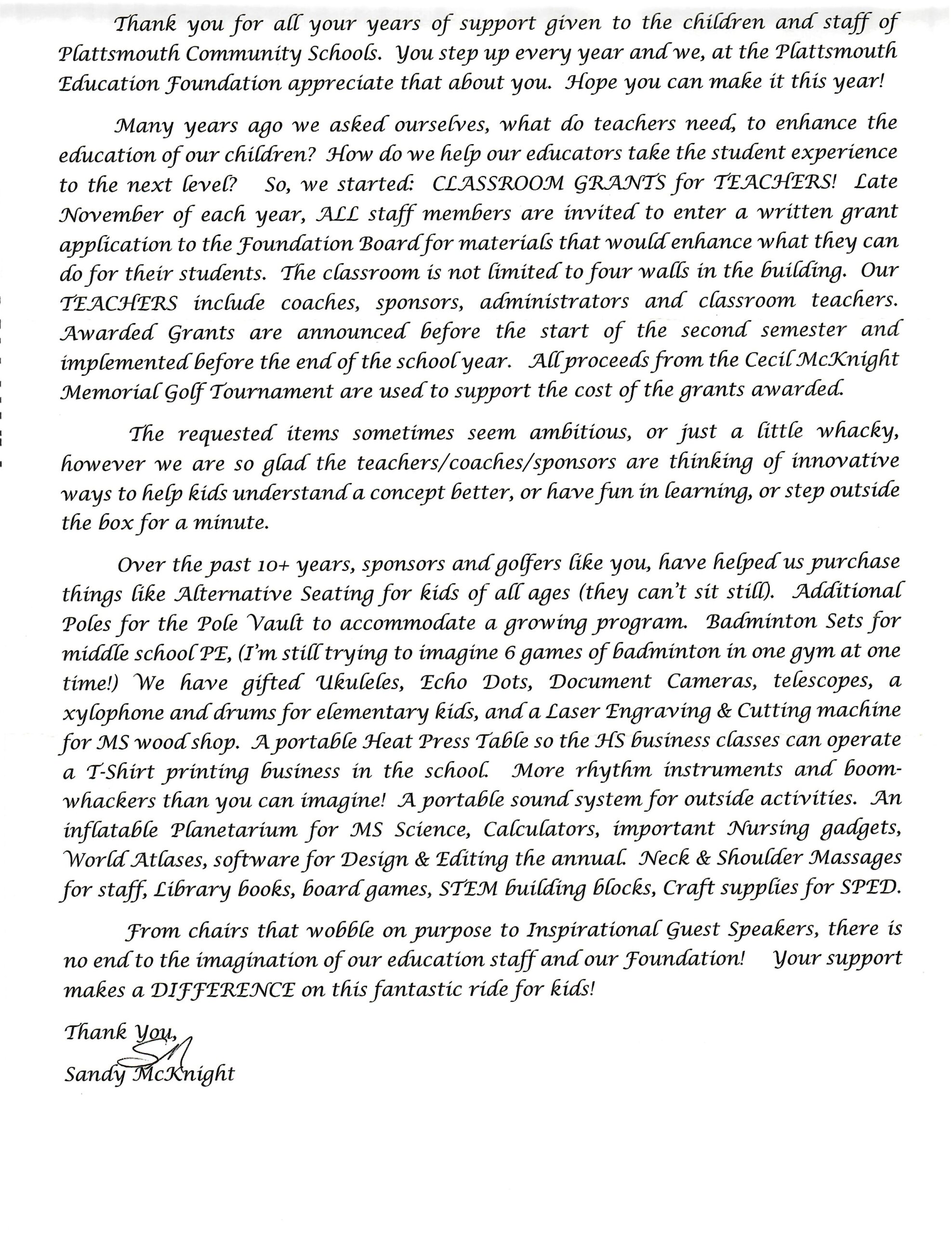 Jim and Sandy Letter 2026